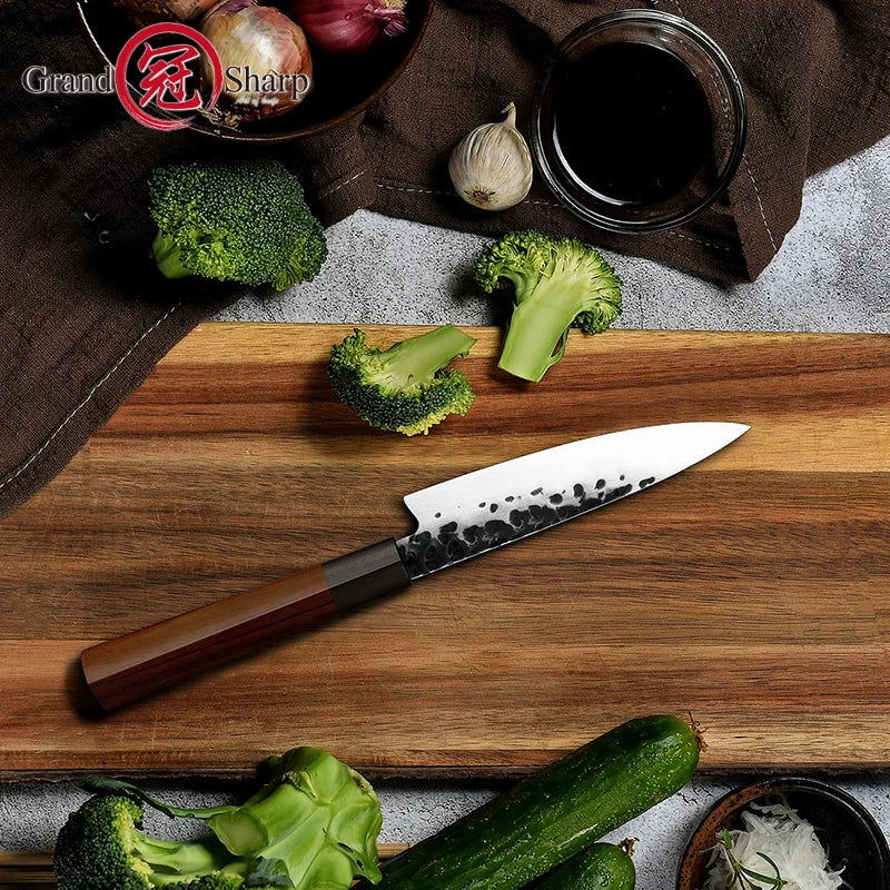 Grandsharp Japanese Petty Knife – Hand Forged Utility Kitchen Knife Utility Kitchen Knife Axl