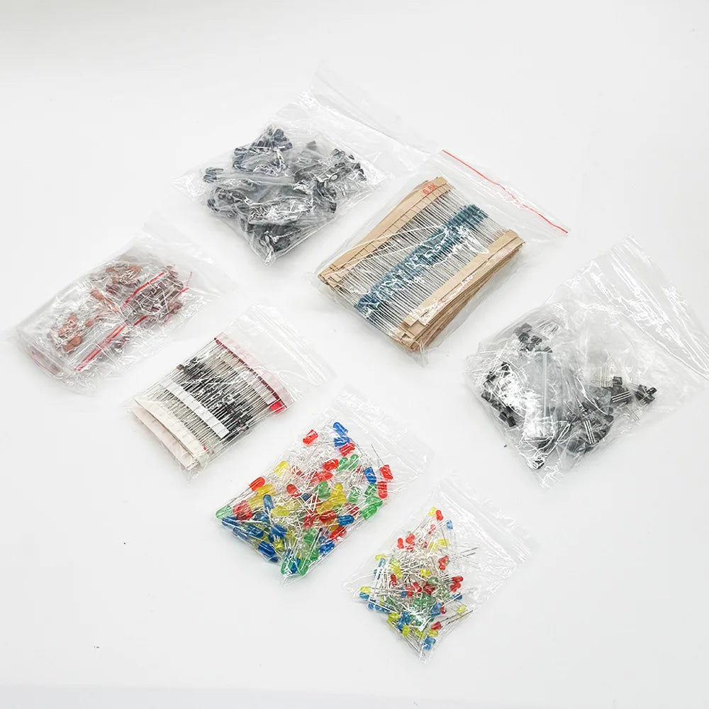 1500 Pcs Electronic Components Kit – LEDs, Resistors & Capacitors Electronic Components Kit Axl