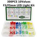 300PCS LED Kit – F3mm & F5mm, 5 Colors, 10 Values Assorted LED Assortment Kit Axl Default Title