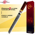 Grandsharp VG10 Damascus Serrated Bread Knife 20cm | DMS-018H Damascus Bread Knife Axl Default Title