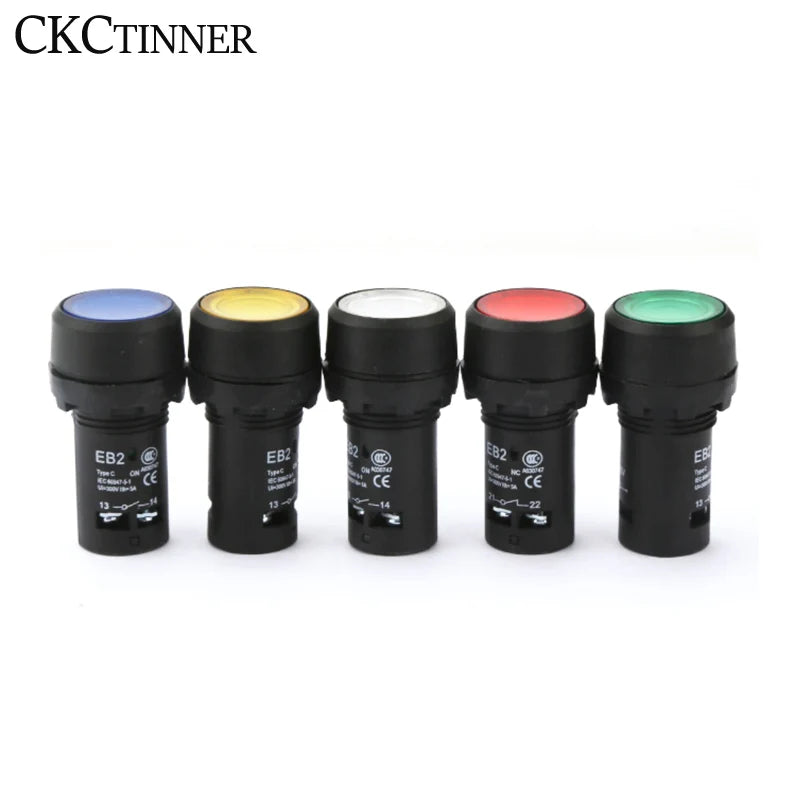 22mm Momentary Push Button Switch with Pilot Light | EB2-10DN Push Button Switch Axl