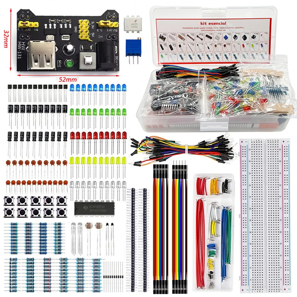 830-Point Breadboard Electronics Starter Kit | Arduino Components Electronics Starter Kit Axl