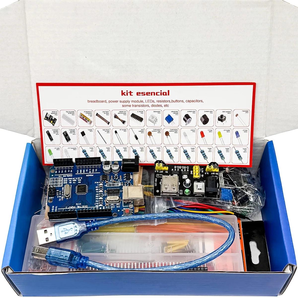 Arduino UNO R3 Starter Kit – Breadboard & Electronics Components Electronics Starter Kit Axl