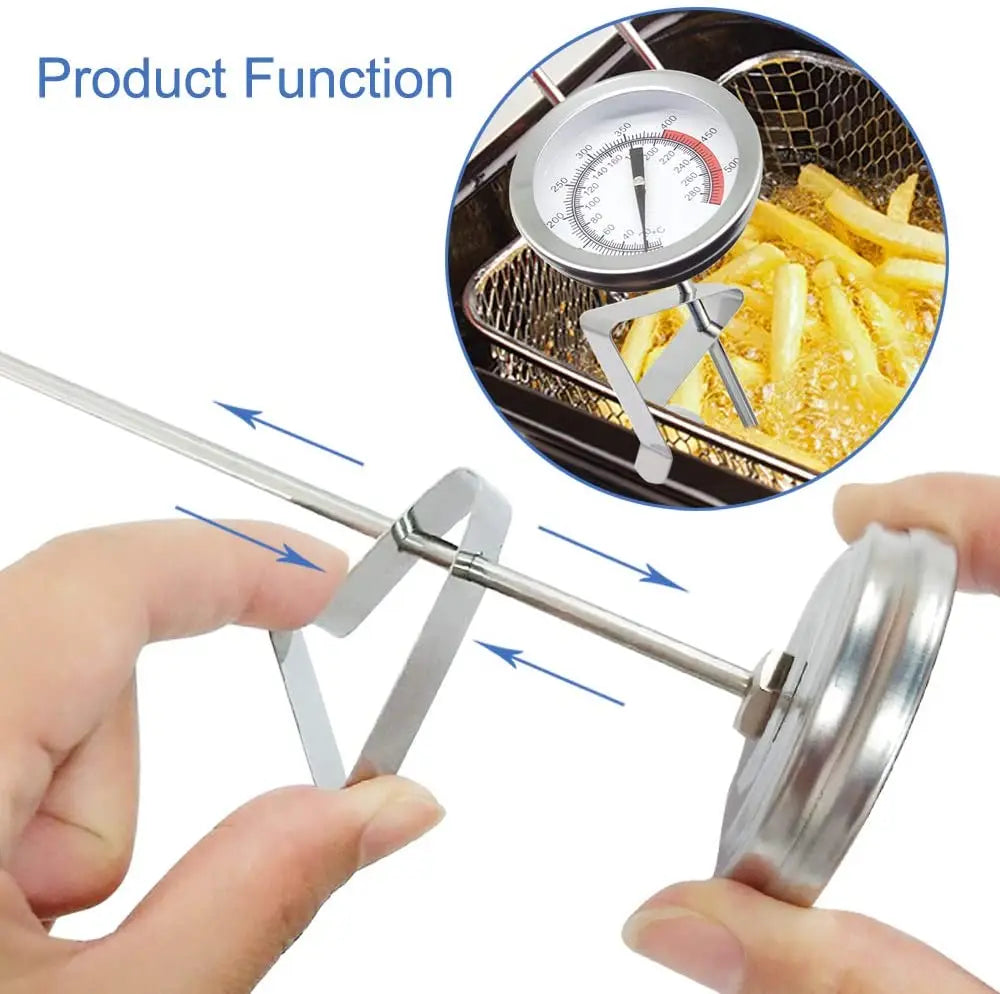 Deep Fry Dial Thermometer – 40cm Stainless Steel Probe 550°F Kitchen Thermometer Axl