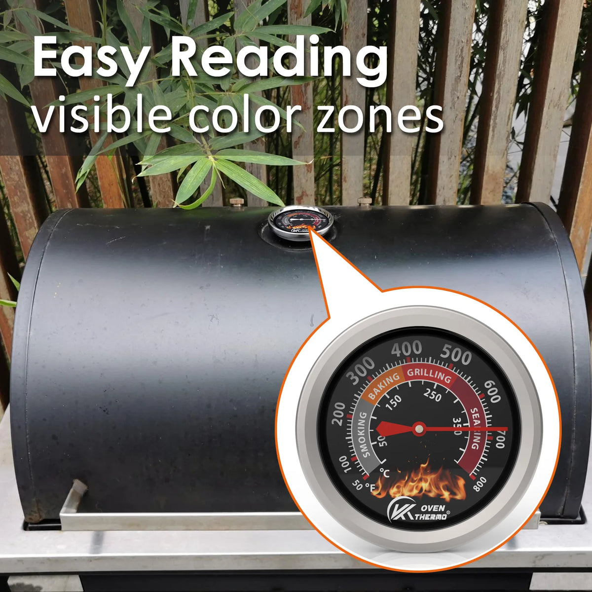 BBQ Grill Thermometer – Dual Scale 50–800°F Oven Temp Gauge BBQ Grill Thermometer Axl
