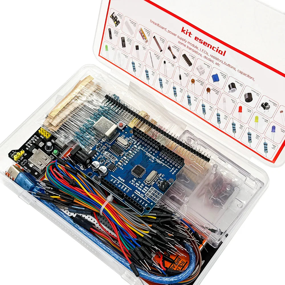 Arduino UNO R3 DIY Learning Kit – Breadboard, LED & Cables Electronics Learning Kit Axl