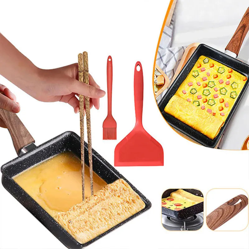 Tamagoyaki Pan – Nonstick Rectangle Japanese Omelette Skillet Omelette Pan Axl