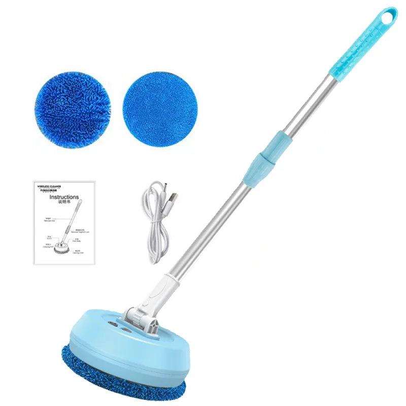 BALASHOV Cordless Electric Spin Mop – 2-in-1 Wet & Dry Cleaner Electric Spin Mop Axl Blue