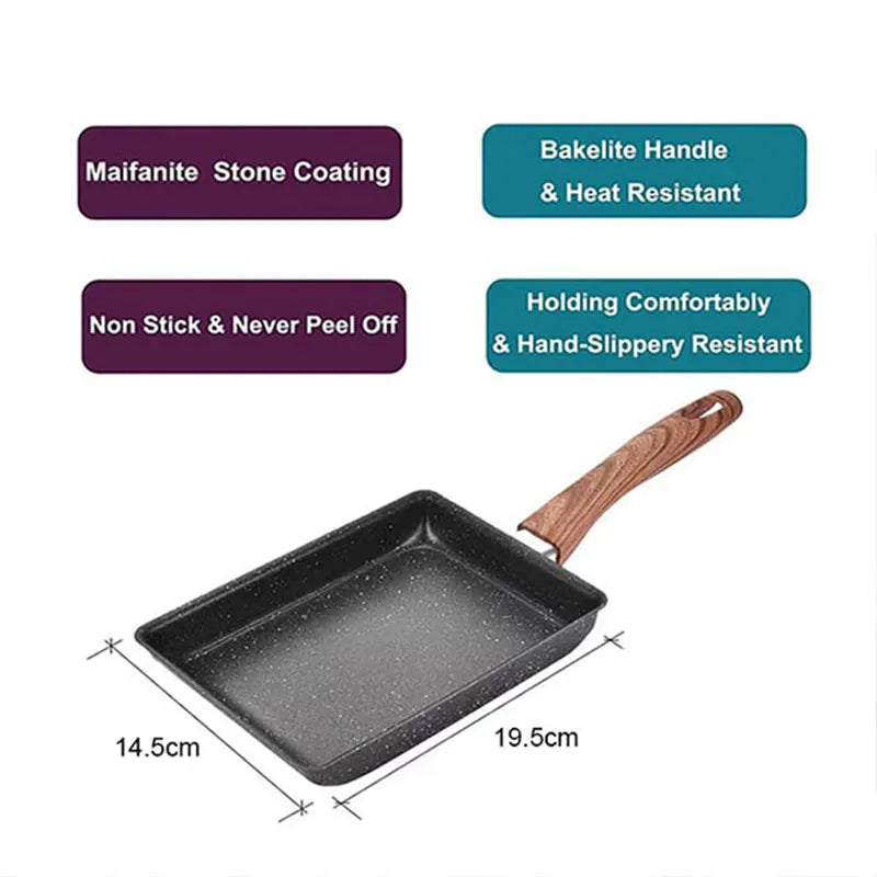 Tamagoyaki Pan – Nonstick Rectangle Japanese Omelette Skillet Omelette Pan Axl
