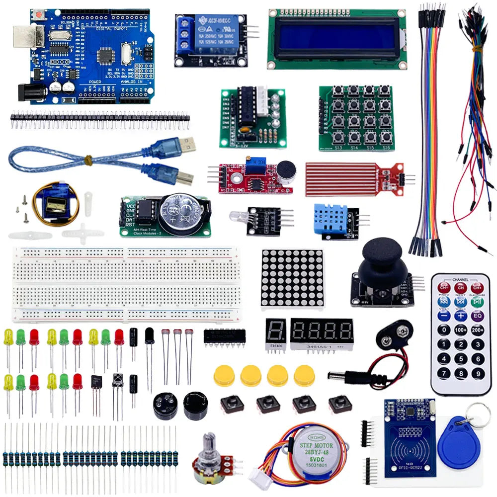Arduino UNO R3 Starter Kit – 830 Breadboard, LCD & DHT11 Electronics Starter Kit Axl Starter Kit