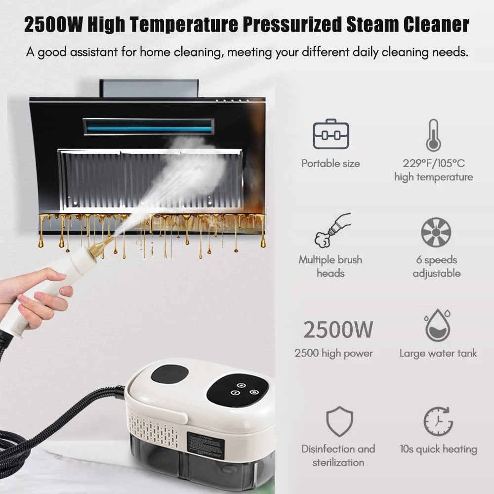 BALASHOV 2500W Handheld Steam Cleaner – Kitchen, Car & Home Handheld Steam Cleaner Axl