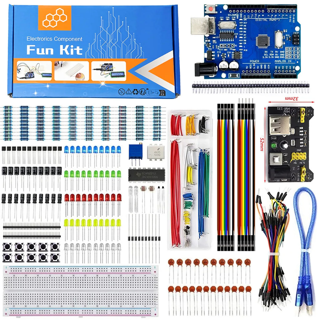Arduino UNO R3 Starter Kit – Breadboard & Electronics Components Electronics Starter Kit Axl Default Title