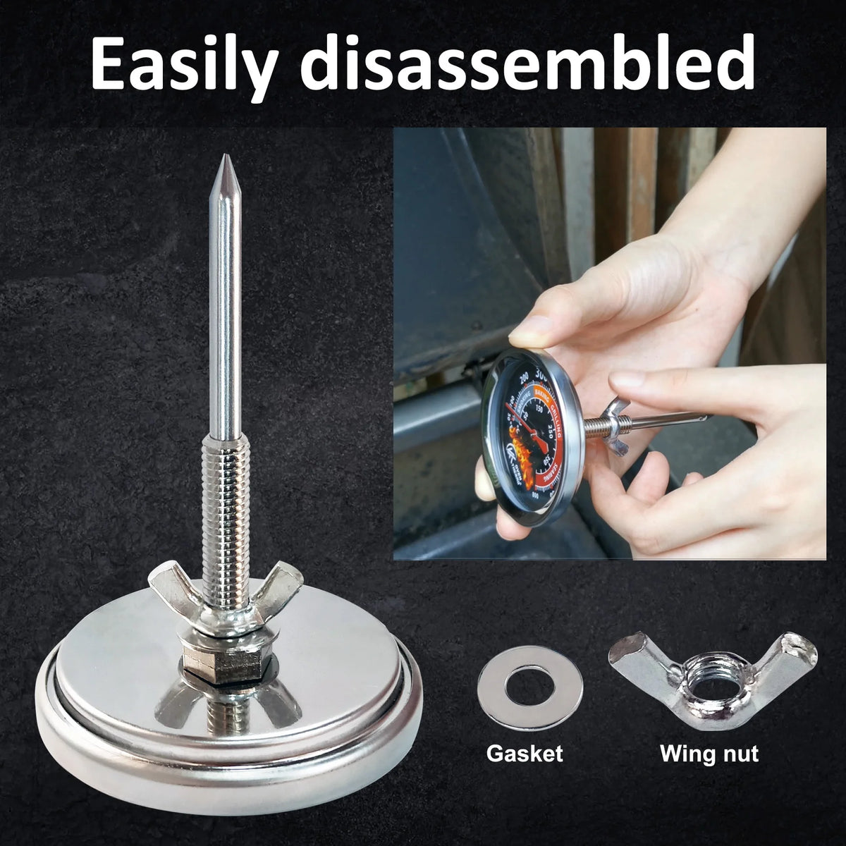 BBQ Grill Thermometer – Dual Scale 50–800°F Oven Temp Gauge BBQ Grill Thermometer Axl