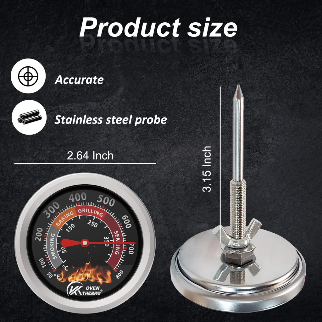 BBQ Grill Thermometer – Dual Scale 50–800°F Oven Temp Gauge BBQ Grill Thermometer Axl