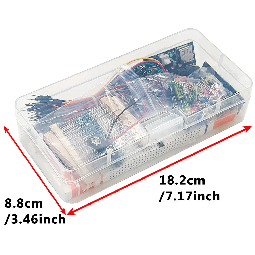 830-Hole Breadboard Kit – Arduino UNO R3, LED & Resistors Electronics Prototyping Kit Axl