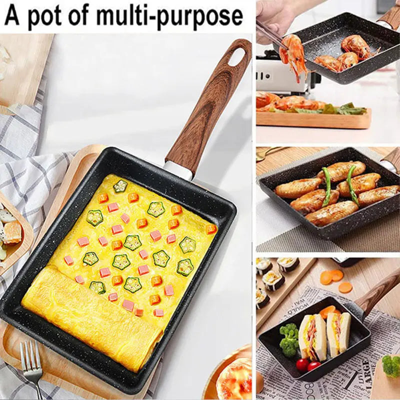 Tamagoyaki Pan – Nonstick Rectangle Japanese Omelette Skillet Omelette Pan Axl