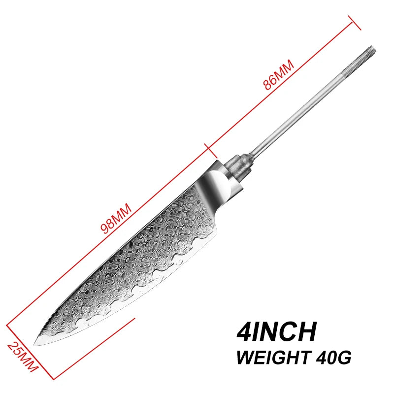 GRANDSHARP 67-Layer Damascus VG10 Knife Blank Blade DIY Damascus Knife Blank Axl Paring knife