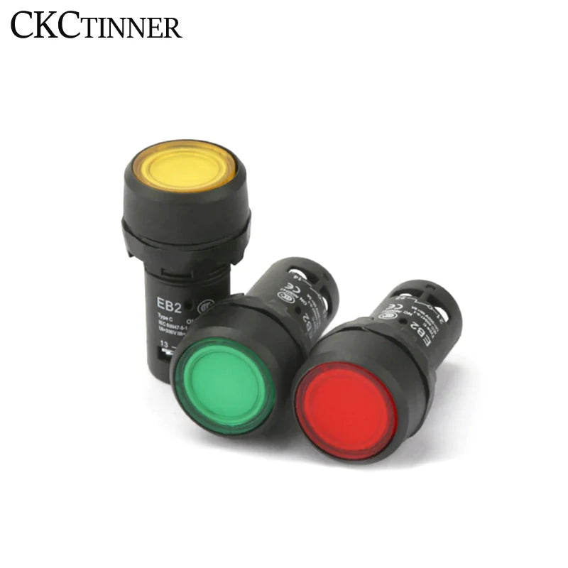 22mm Momentary Push Button Switch with Pilot Light | EB2-10DN Push Button Switch Axl