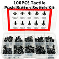 100PCS 6x6 Tactile Push Button Switch Kit – 10 Types DIY Set Switch Component Kit Axl Default Title