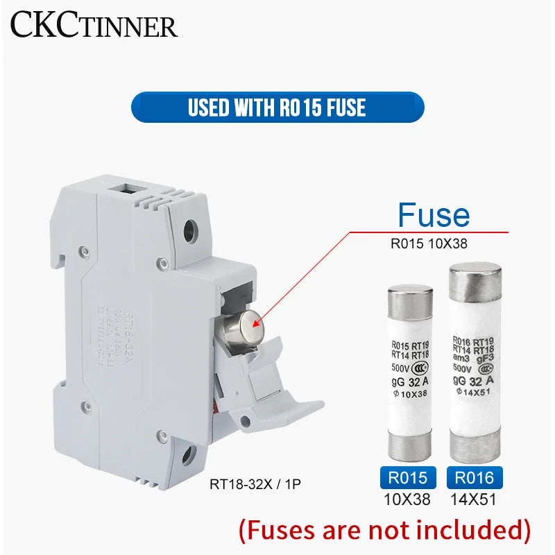 RT18-32X DIN Rail Fuse Holder 1P–4P 500V 10×38mm | CE Certified DIN Rail Fuse Holder Axl