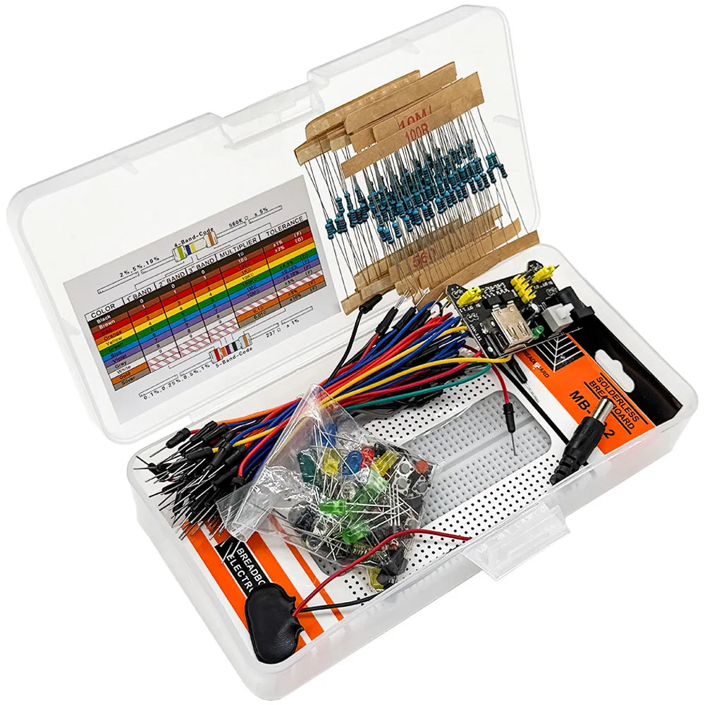 830-Hole Breadboard Kit – Arduino UNO R3, LED & Resistors Electronics Prototyping Kit Axl