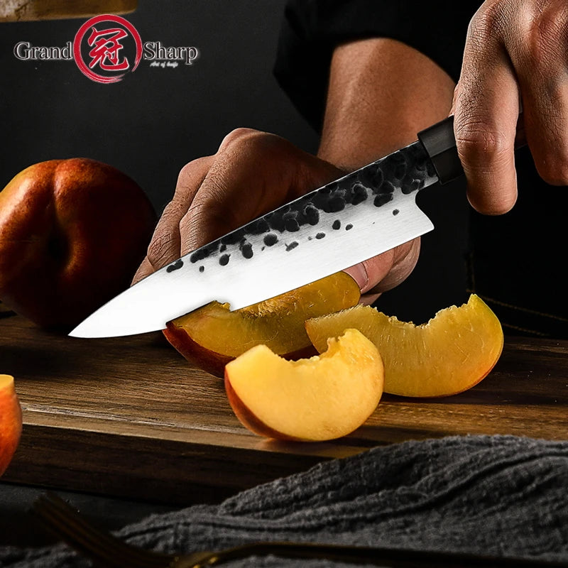 Grandsharp Japanese Petty Knife – Hand Forged Utility Kitchen Knife Utility Kitchen Knife Axl