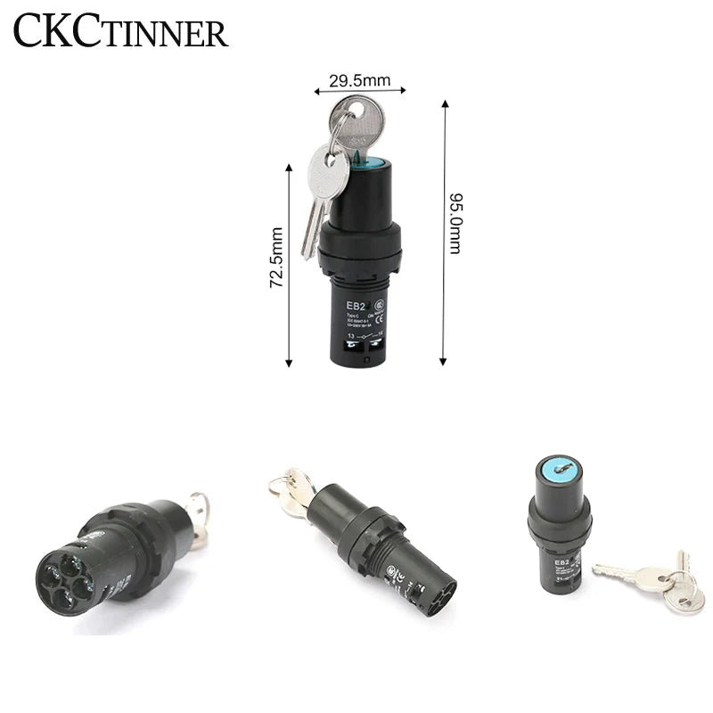 EB2 Keyed Rotary Knob Switch 2/3 Position Self-Locking 5A CE Rotary Knob Switch Axl