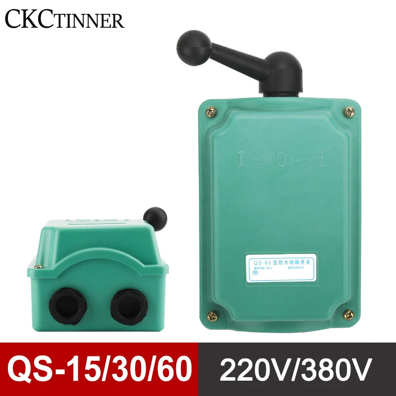 Forward Stop Reverse Motor Switch QS-15/30/60 | 380V CE Rated Motor Changeover Switch Axl