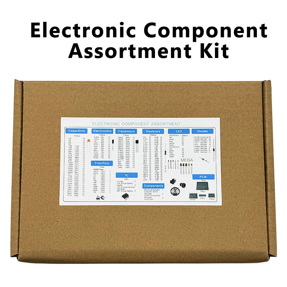1900PCS Electronic Component Kit – Resistors, Capacitors & More Electronic Component Kit Axl