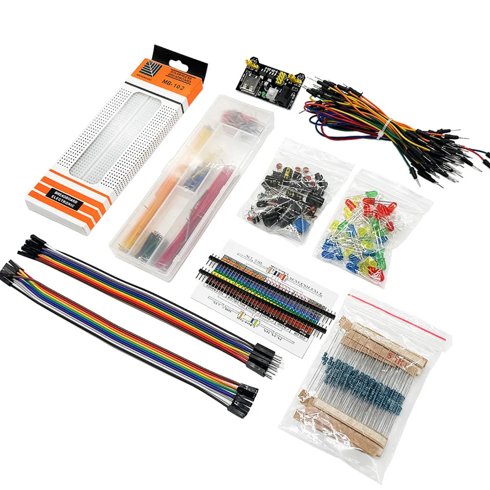 830-Hole Breadboard Starter Kit – LED, Resistor & Components Electronics Starter Kit Axl