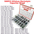 500pcs Electrolytic Capacitor Kit – 24 Values 0.1µF–1000µF DIP Capacitor Assortment Kit Axl Default Title