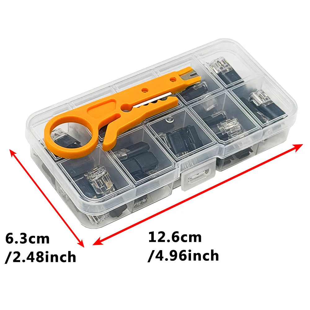 50pcs LED 2-Pin Solderless Cable Buckle Connector with Box Cable Connector Axl