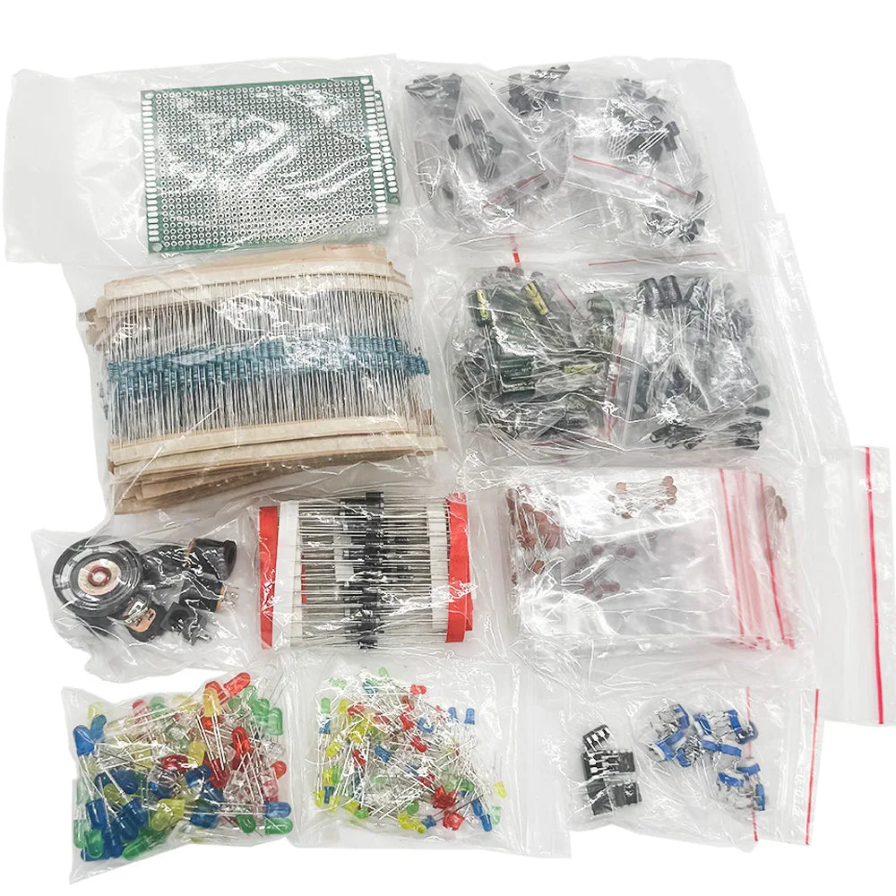 1900PCS Electronic Component Kit – Resistors, Capacitors & More Electronic Component Kit Axl