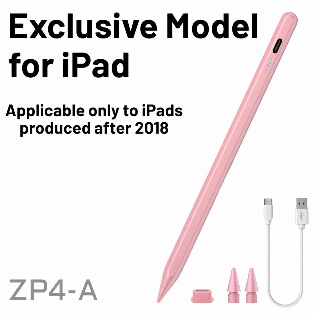 DIXSG Stylus Pen for iPad 2018+ | Palm Rejection & Tilt Sensitivity Active Stylus Pen Axl ZP4-pink-A
