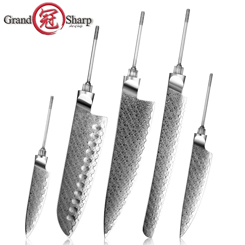 GRANDSHARP 67-Layer Damascus VG10 Knife Blank Blade DIY Damascus Knife Blank Axl