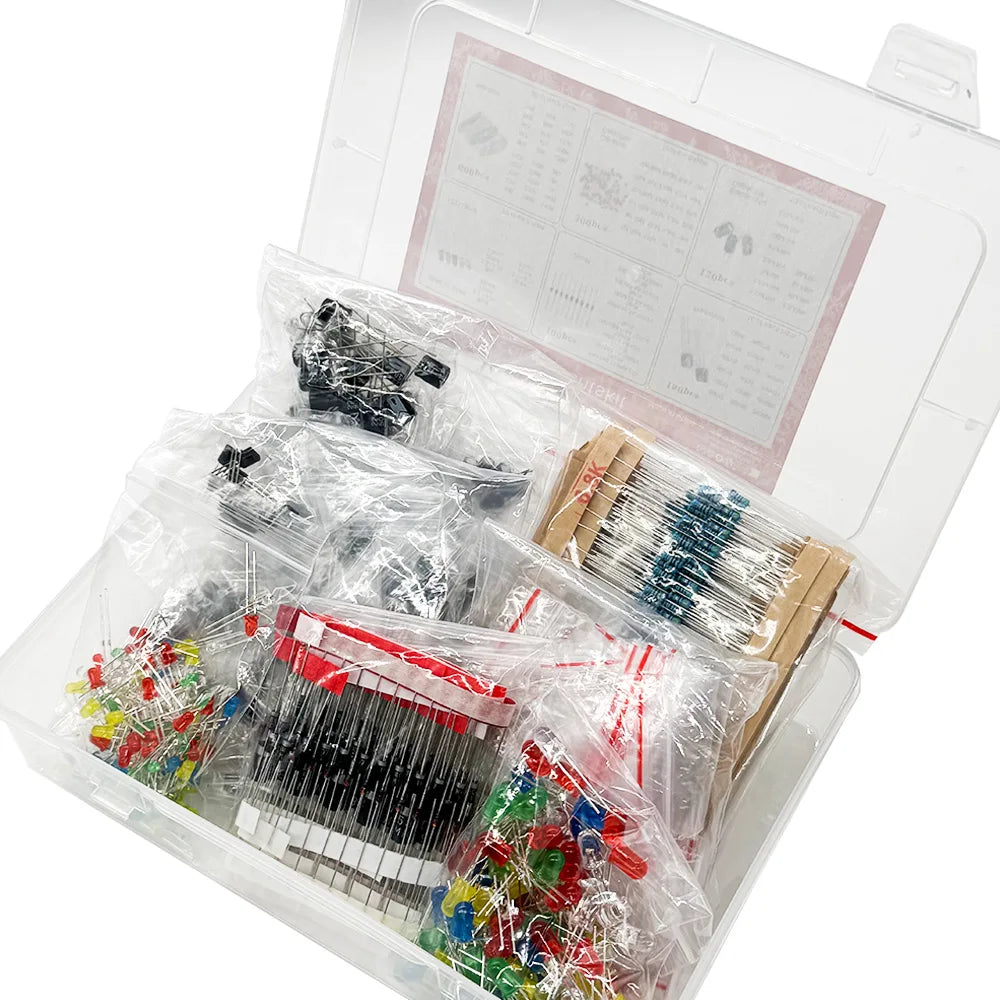 1500 Pcs Electronic Components Kit – LEDs, Resistors & Capacitors Electronic Components Kit Axl