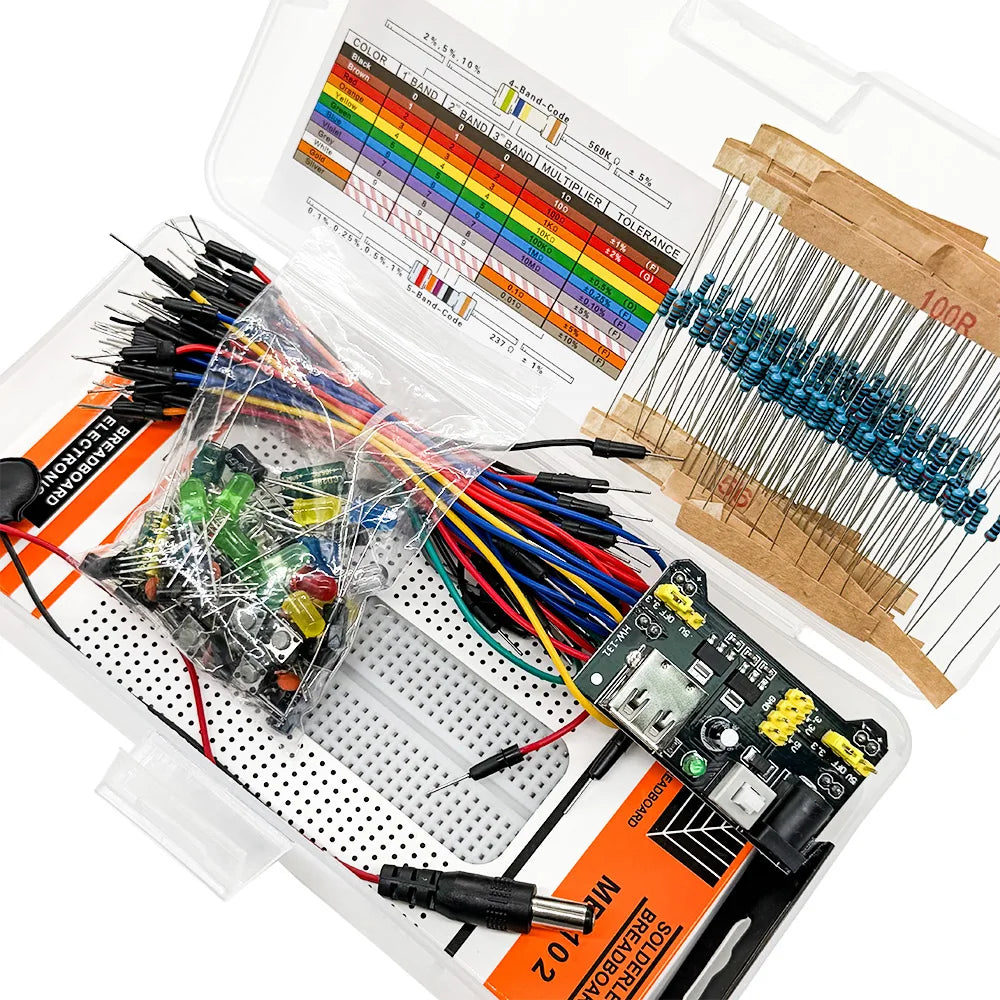 830-Hole Breadboard Kit – Arduino UNO R3, LED & Resistors Electronics Prototyping Kit Axl
