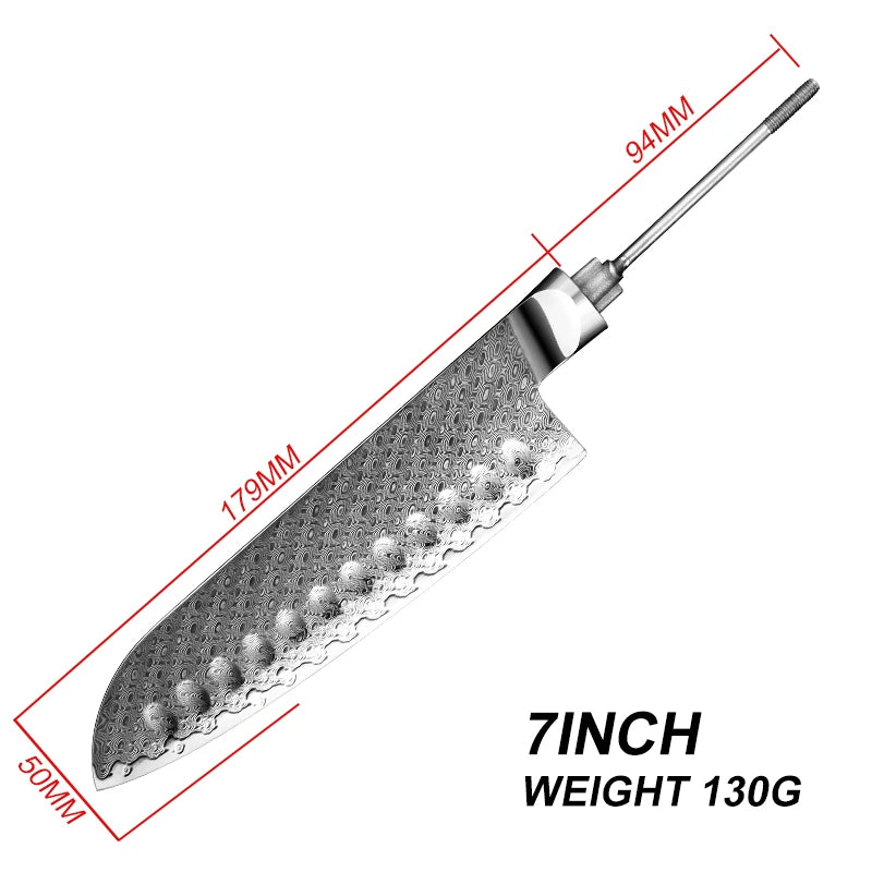 GRANDSHARP 67-Layer Damascus VG10 Knife Blank Blade DIY Damascus Knife Blank Axl Santoku knife