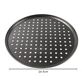 Nonstick Carbon Steel Pizza Crisper Pan with Holes | Round Tray Pizza Baking Pan Axl 24.5cm with Holes