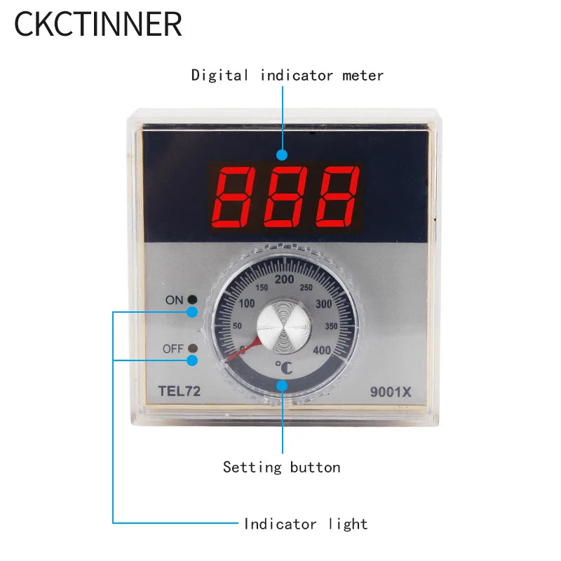Digital Pointer Temperature Controller K/E Type 220VAC 72×72mm Temperature Controller Axl