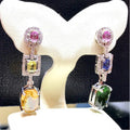 Huitan Multicolored CZ Dangle Earrings – Drop Earrings for Women Dangle Drop Earrings Axl E1251