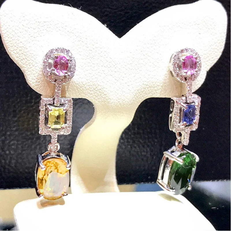 Huitan Multicolored CZ Dangle Earrings – Drop Earrings for Women Dangle Drop Earrings Axl E1251