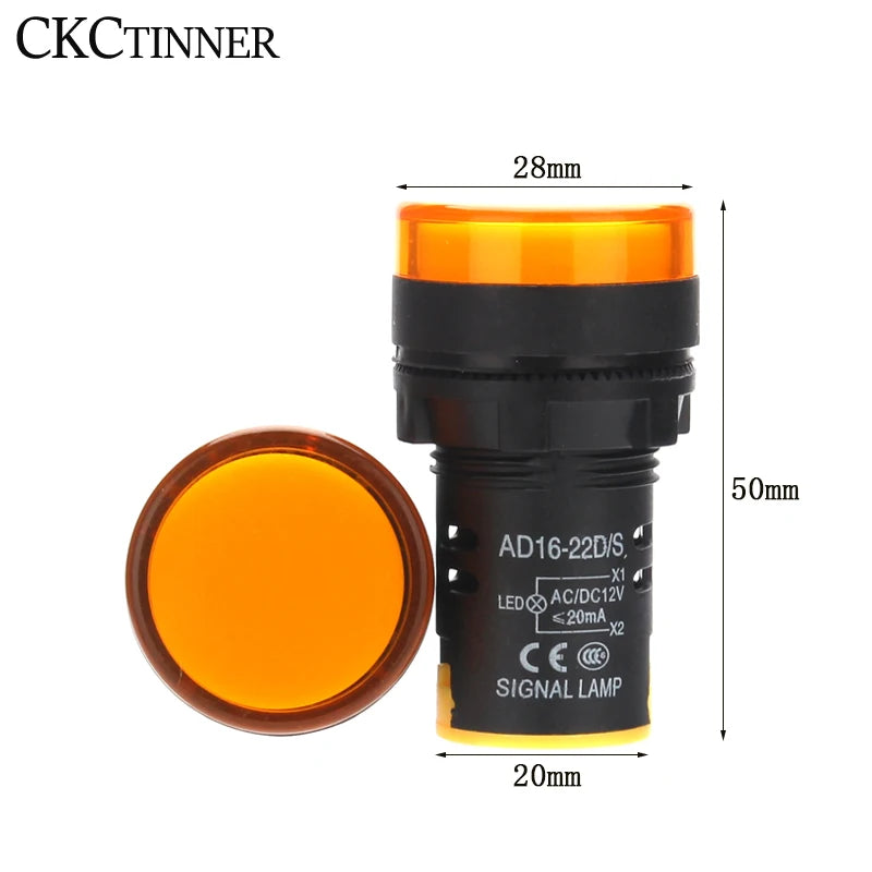 22mm LED Panel Indicator Light 12V–380V | AD16-22DS Signal Lamp LED Indicator Light Axl