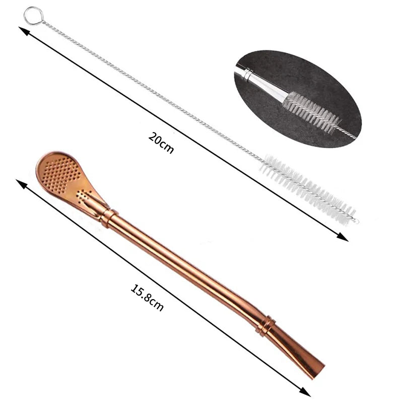 2-Pack Yerba Mate Bombilla Stainless Steel Straw & Tea Filter Mate Bombilla Straw Axl