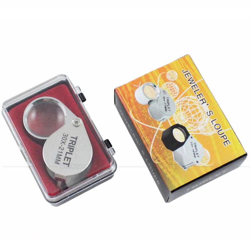 Folding Jewellery Loupe 10X 20X 30X Pocket Magnifying Glass Jewellery Loupe Axl