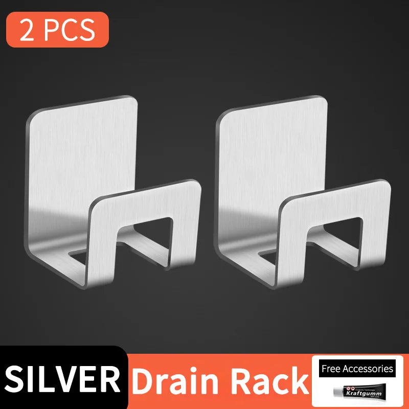KEMORELA Stainless Steel Sink Sponge Holder – Kitchen Organizer Sink Sponge Holder Axl 2PCS Silver