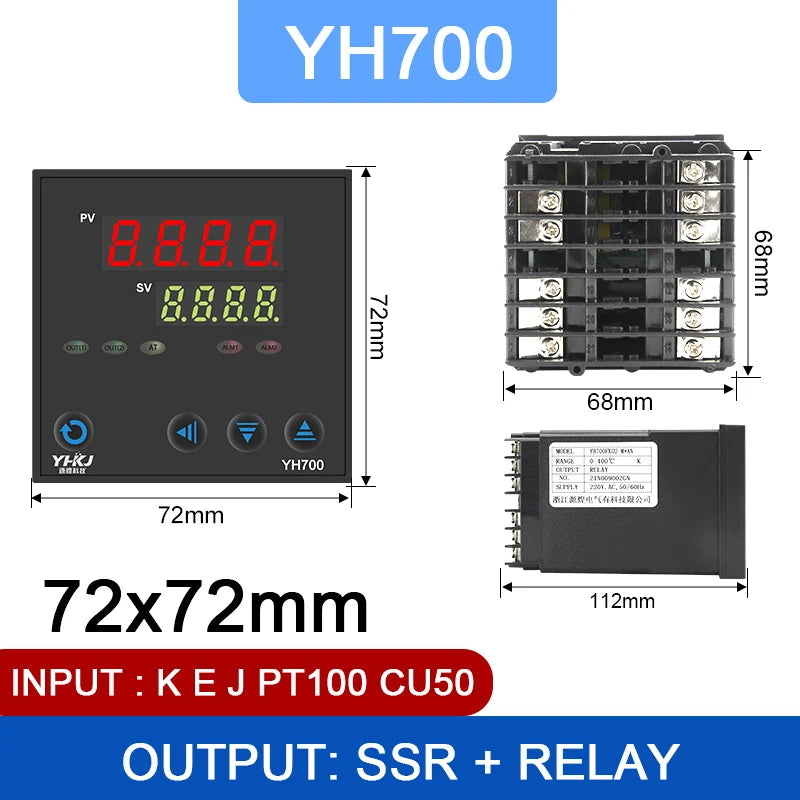 CKCTINNER YH Series Dual Output SSR+Relay Temperature Controller Temperature Controller Axl Silver