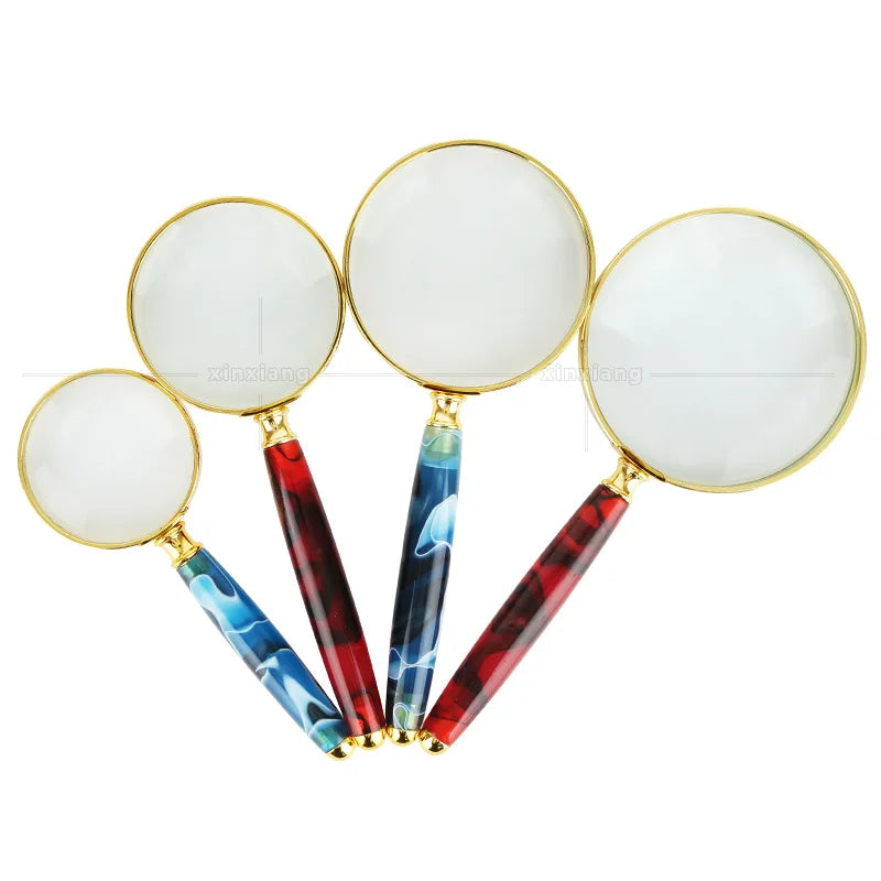 10x LED Handheld Magnifying Glass – Jade Handle & Gold Frame LED Handheld Magnifier Axl