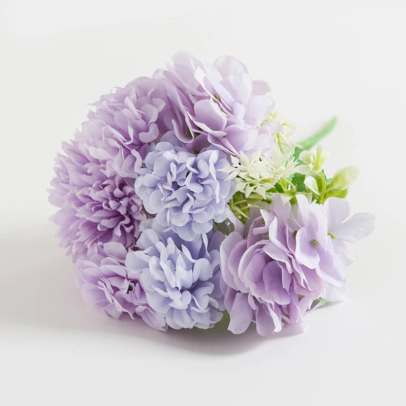 Silk Ball Chrysanthemum Artificial Flowers – Bouquet & Home Decor Artificial Silk Flowers Axl PURPLE 2 pcs