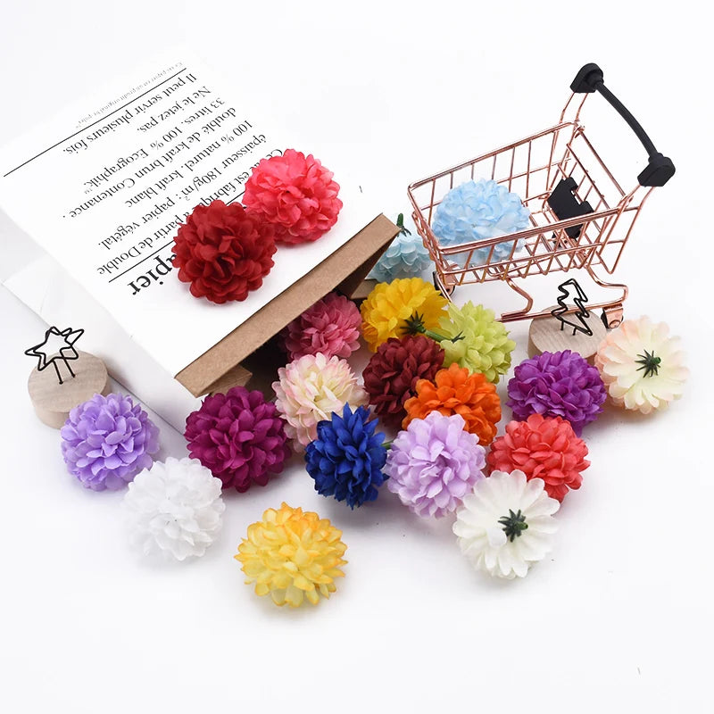 30 Pcs Silk Artificial Chrysanthemum Heads for DIY & Decor Artificial Flower Heads Axl